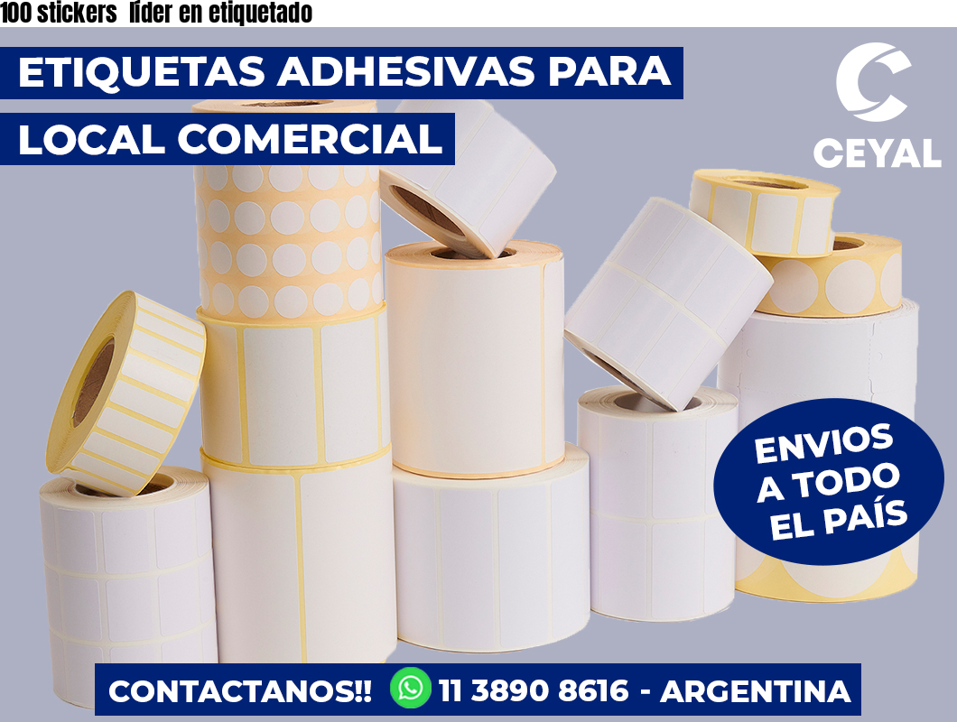 100 stickers  líder en etiquetado