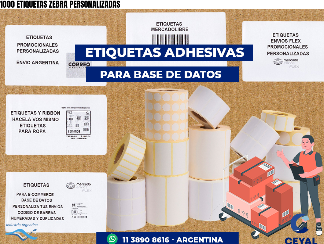 1000 ETIQUETAS ZEBRA PERSONALIZADAS
