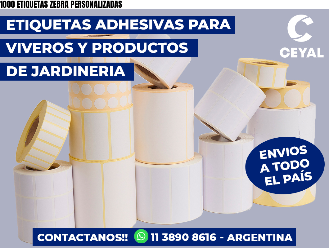 1000 ETIQUETAS ZEBRA PERSONALIZADAS