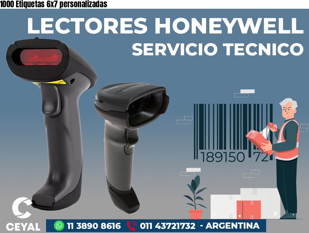 1000 Etiquetas 6x7 personalizadas