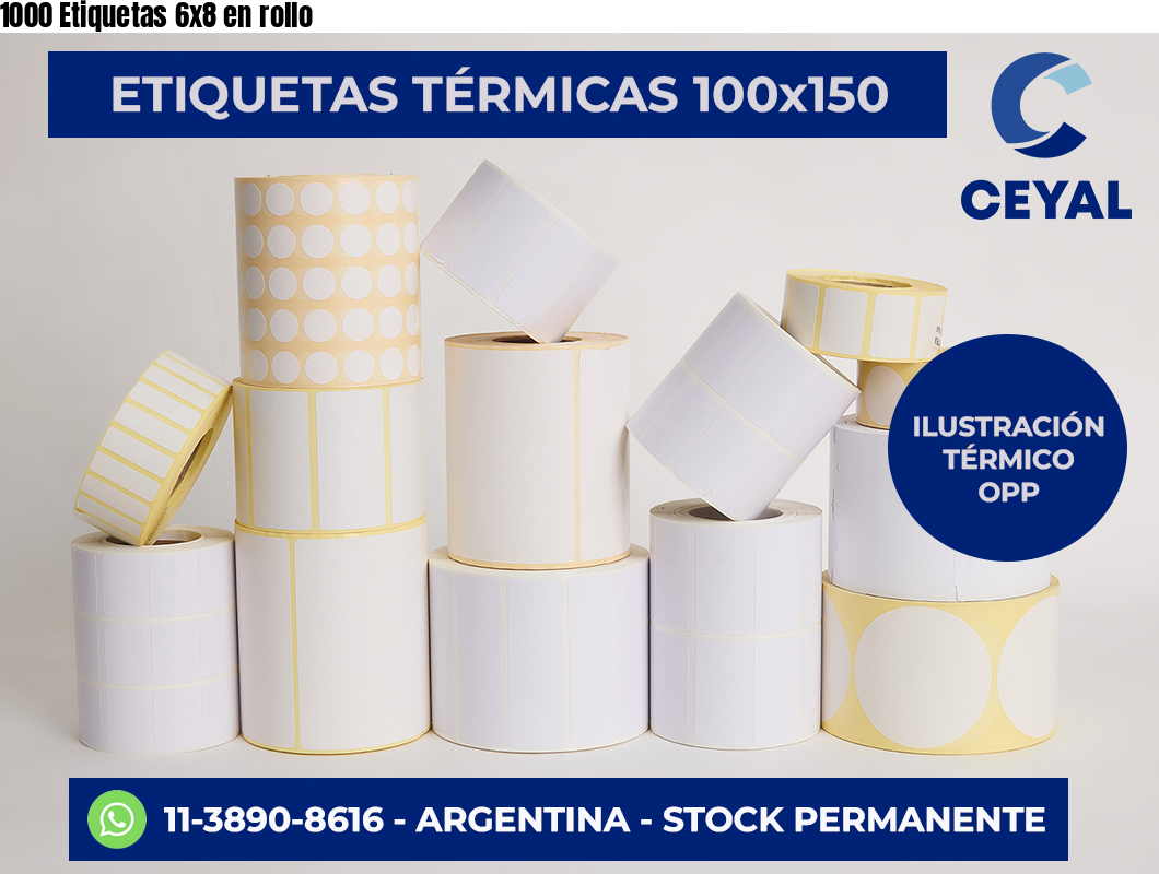1000 Etiquetas 6×8 en rollo