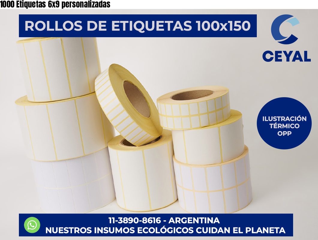 1000 Etiquetas 6×9 personalizadas