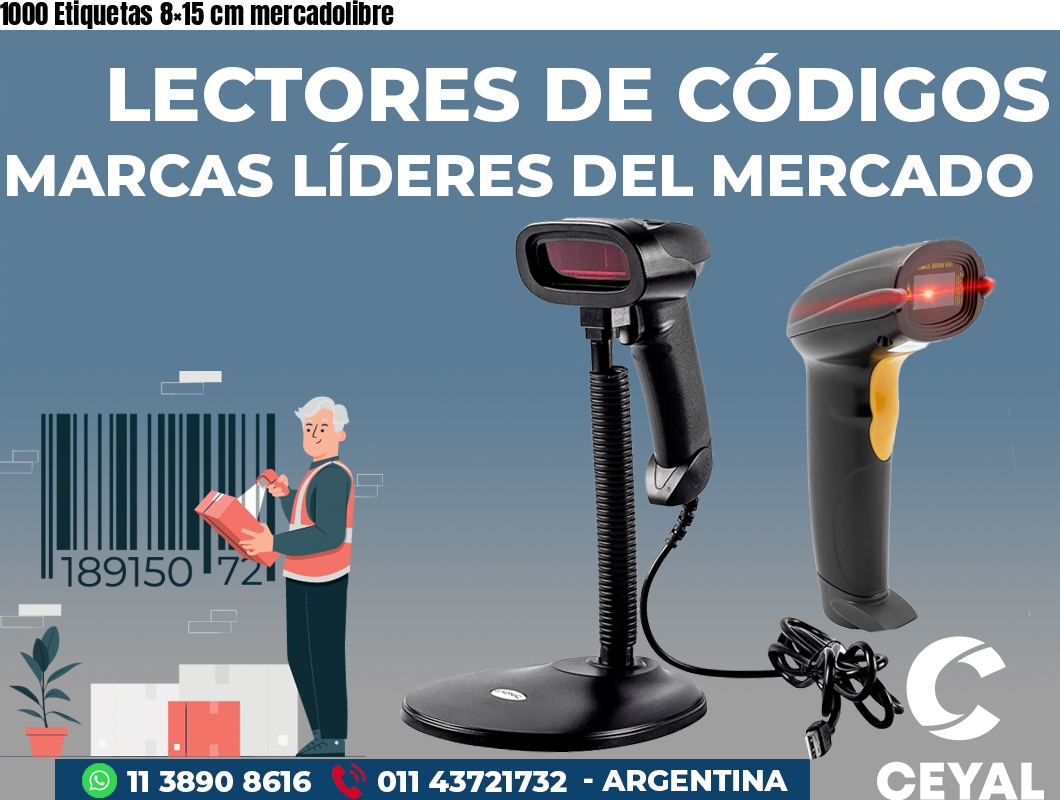 1000 Etiquetas 8×15 cm mercadolibre