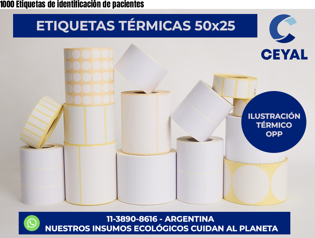 1000 Etiquetas de identificación de pacientes