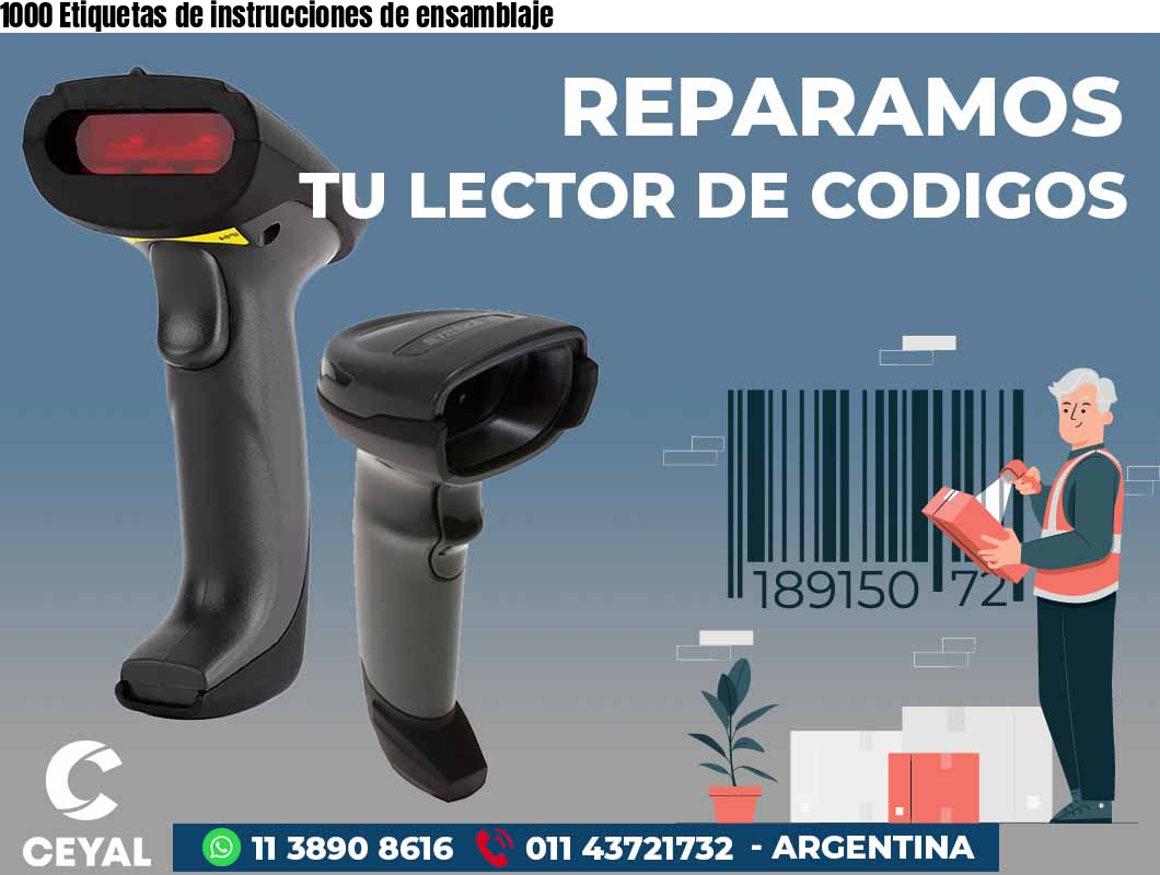 1000 Etiquetas de instrucciones de ensamblaje