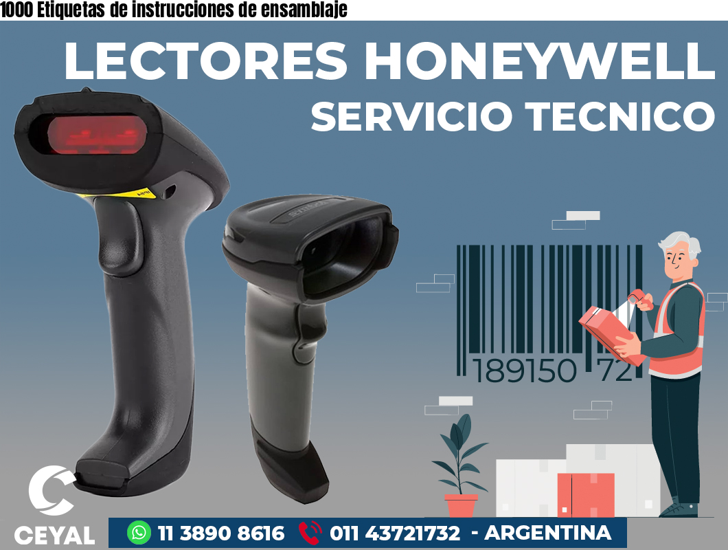 1000 Etiquetas de instrucciones de ensamblaje