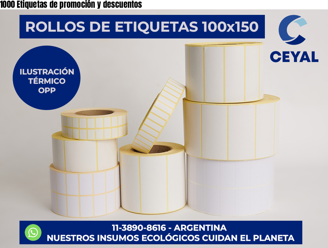 1000 Etiquetas de promoción y descuentos