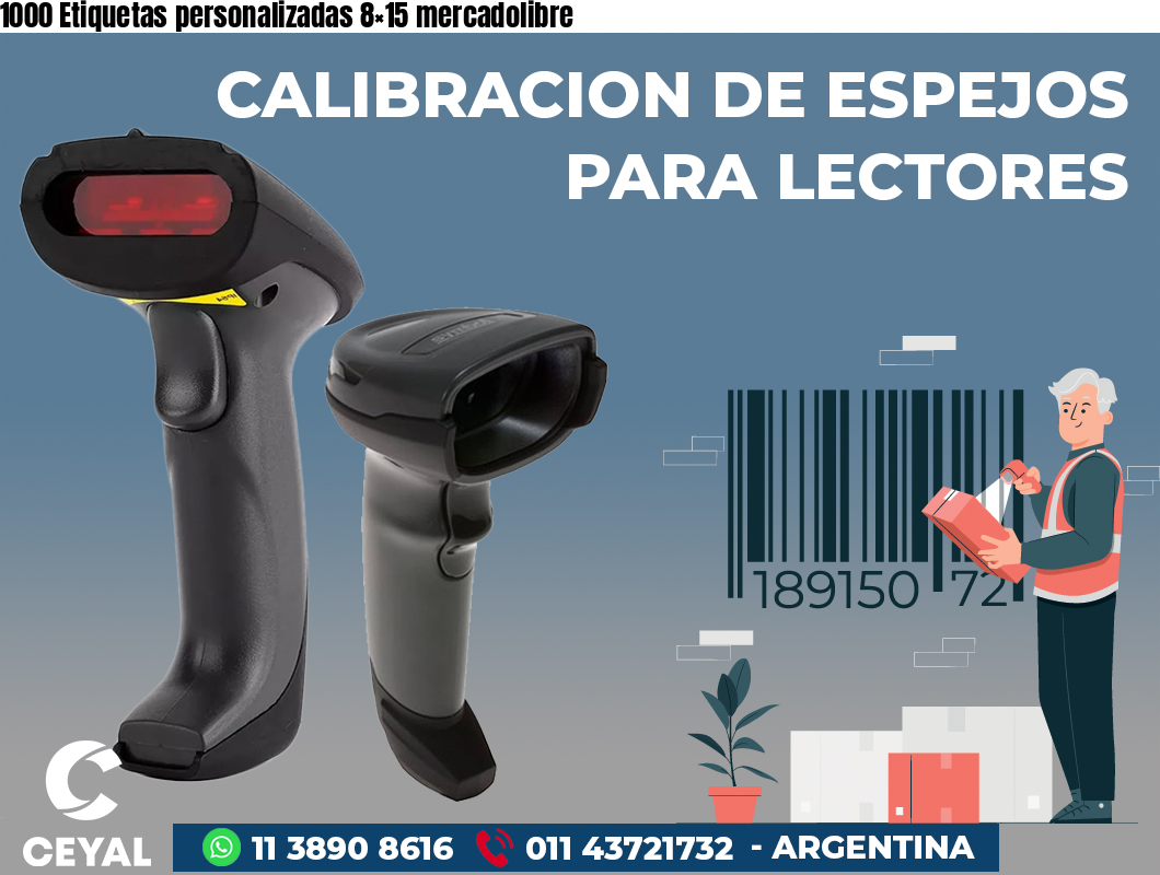 1000 Etiquetas personalizadas 8×15 mercadolibre