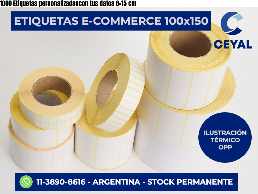 1000 Etiquetas personalizadascon tus datos 8×15 cm