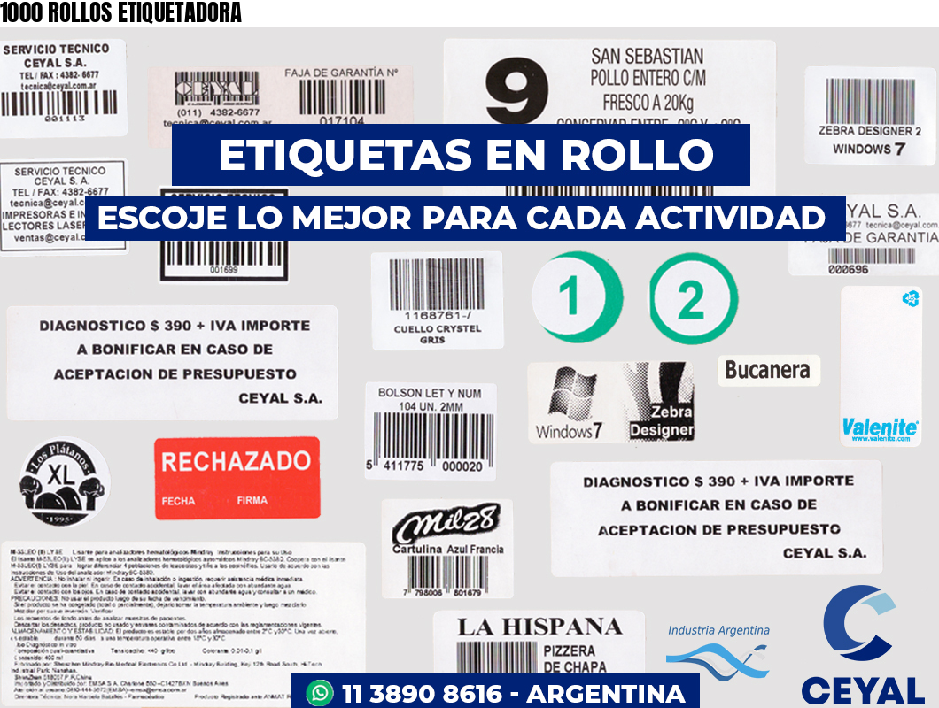 1000 ROLLOS ETIQUETADORA