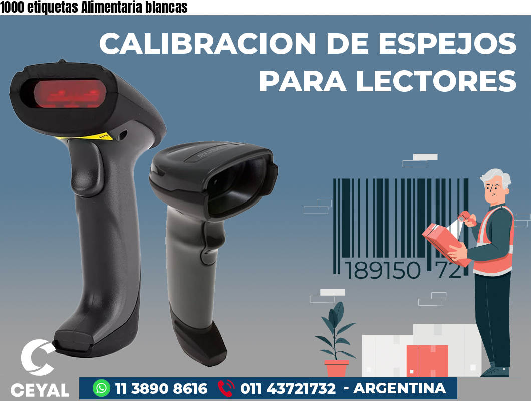 1000 etiquetas Alimentaria blancas