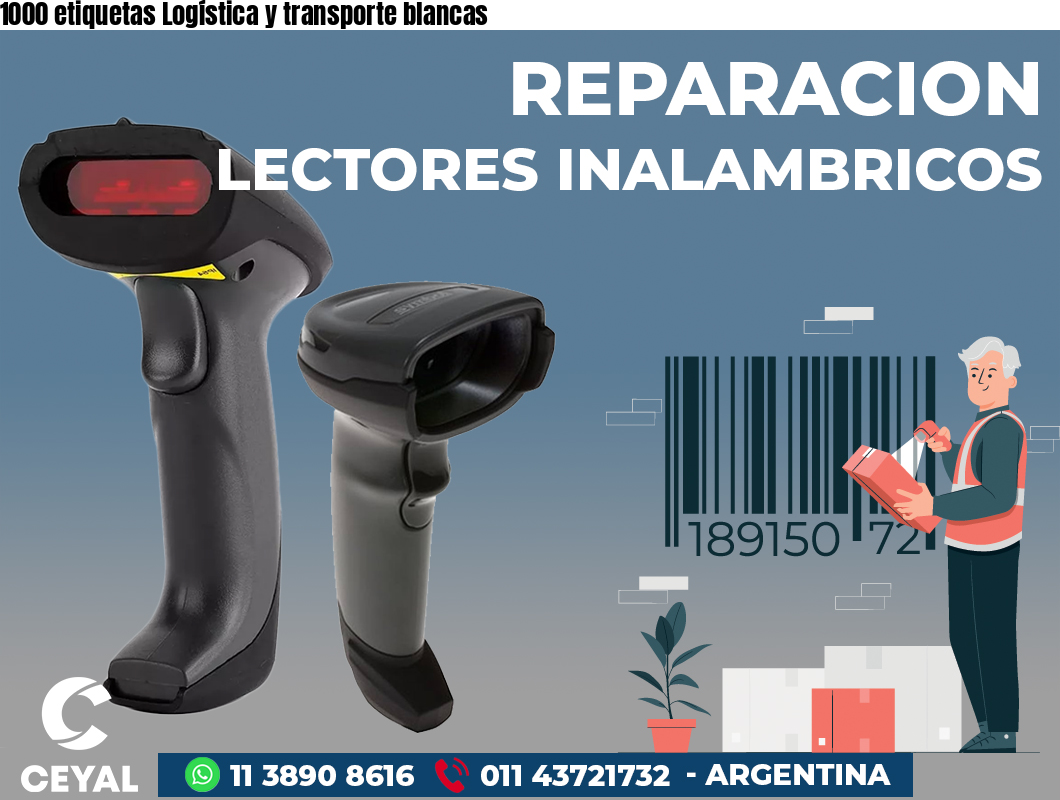 1000 etiquetas Logística y transporte blancas