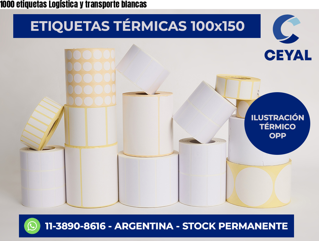 1000 etiquetas Logística y transporte blancas