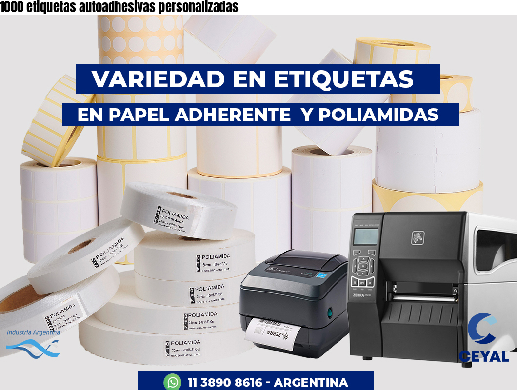 1000 etiquetas autoadhesivas personalizadas