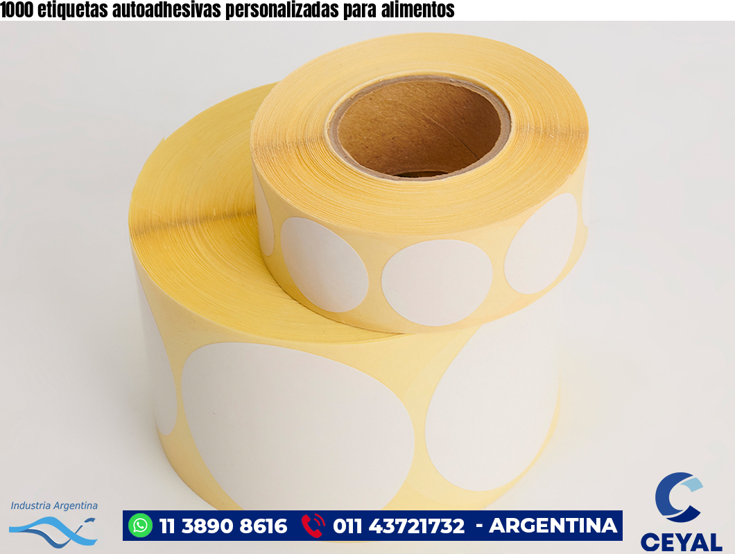 1000 etiquetas autoadhesivas personalizadas para alimentos