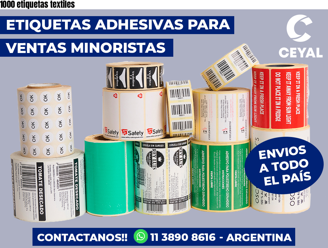 1000 etiquetas textiles