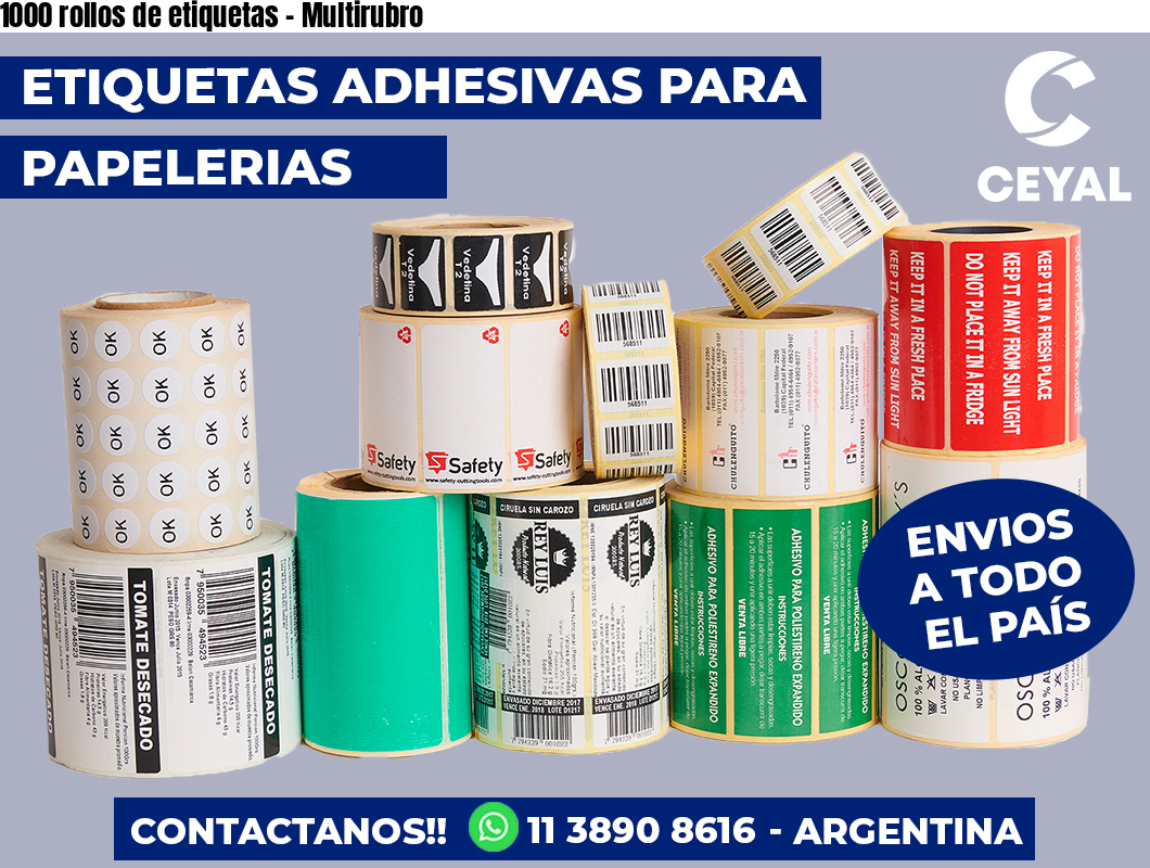 1000 rollos de etiquetas - Multirubro