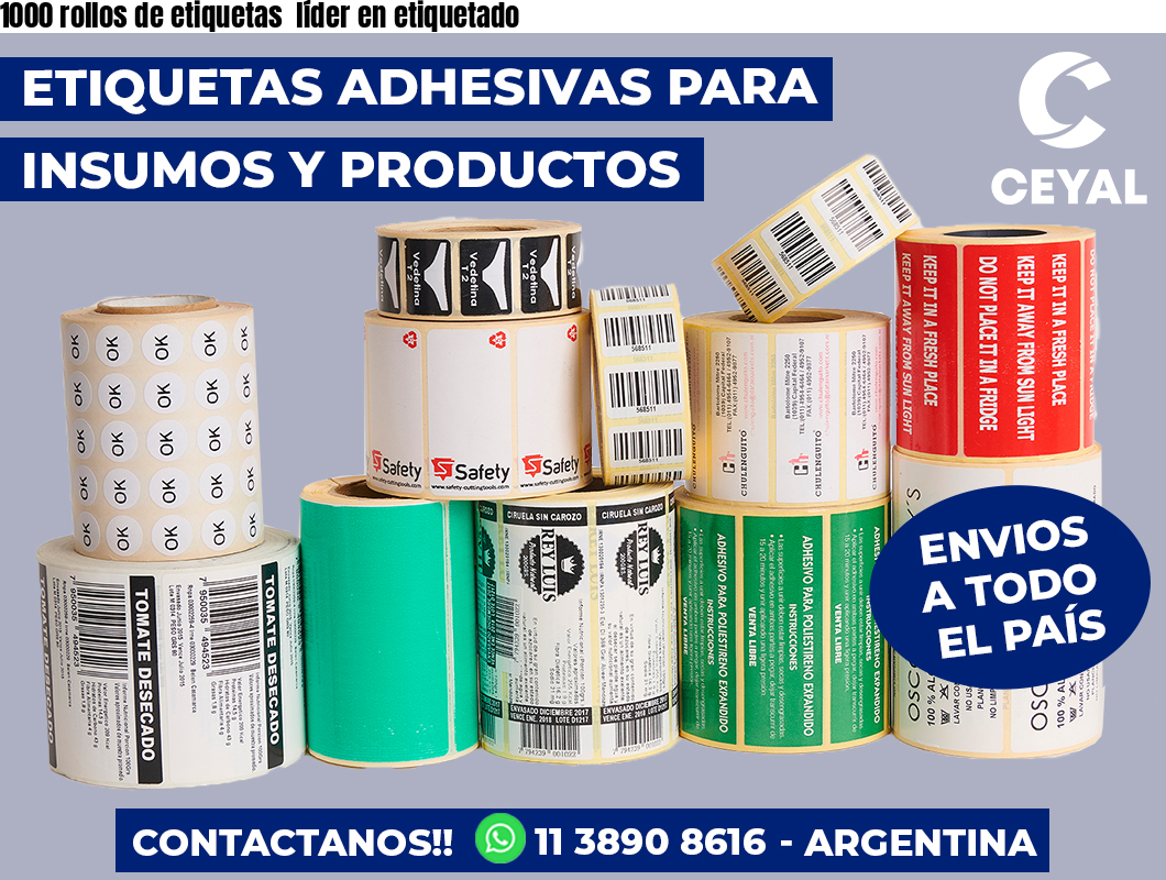 1000 rollos de etiquetas líder en etiquetado