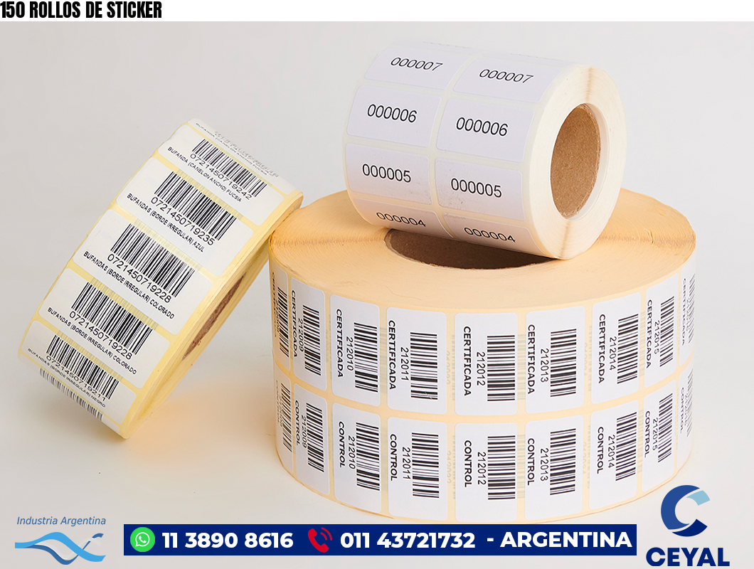 150 ROLLOS DE STICKER