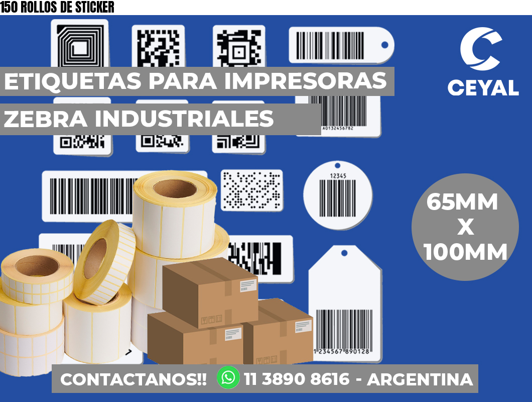 150 ROLLOS DE STICKER