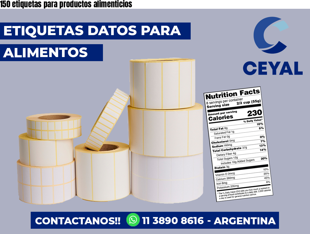 150 etiquetas para productos alimenticios
