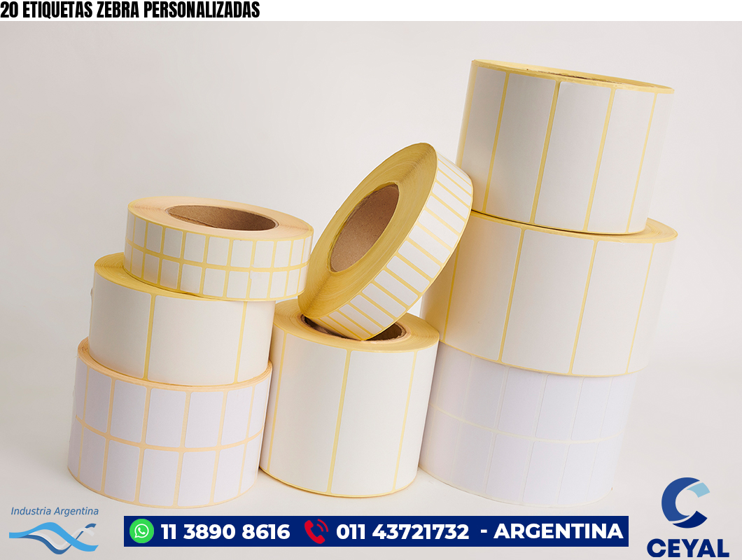 20 ETIQUETAS ZEBRA PERSONALIZADAS