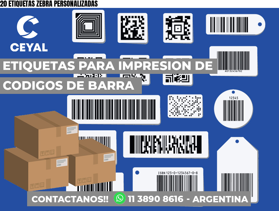 20 ETIQUETAS ZEBRA PERSONALIZADAS