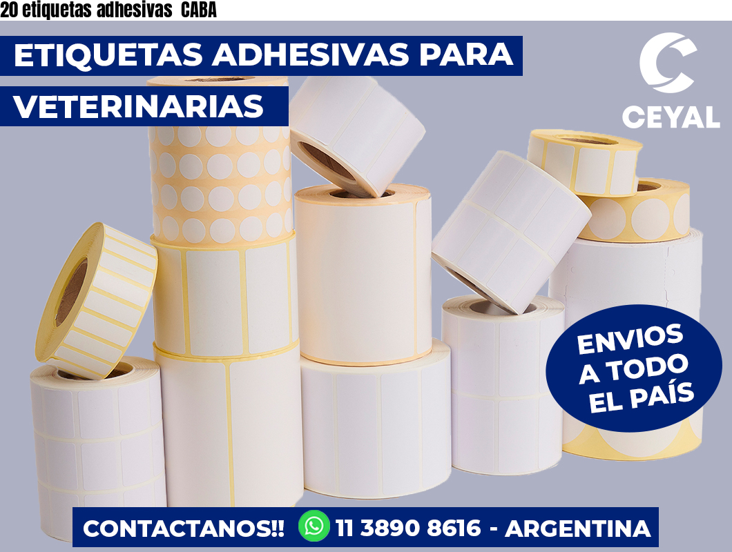 20 etiquetas adhesivas CABA