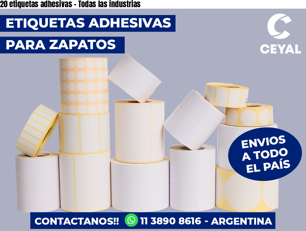 20 etiquetas adhesivas – Todas las industrias