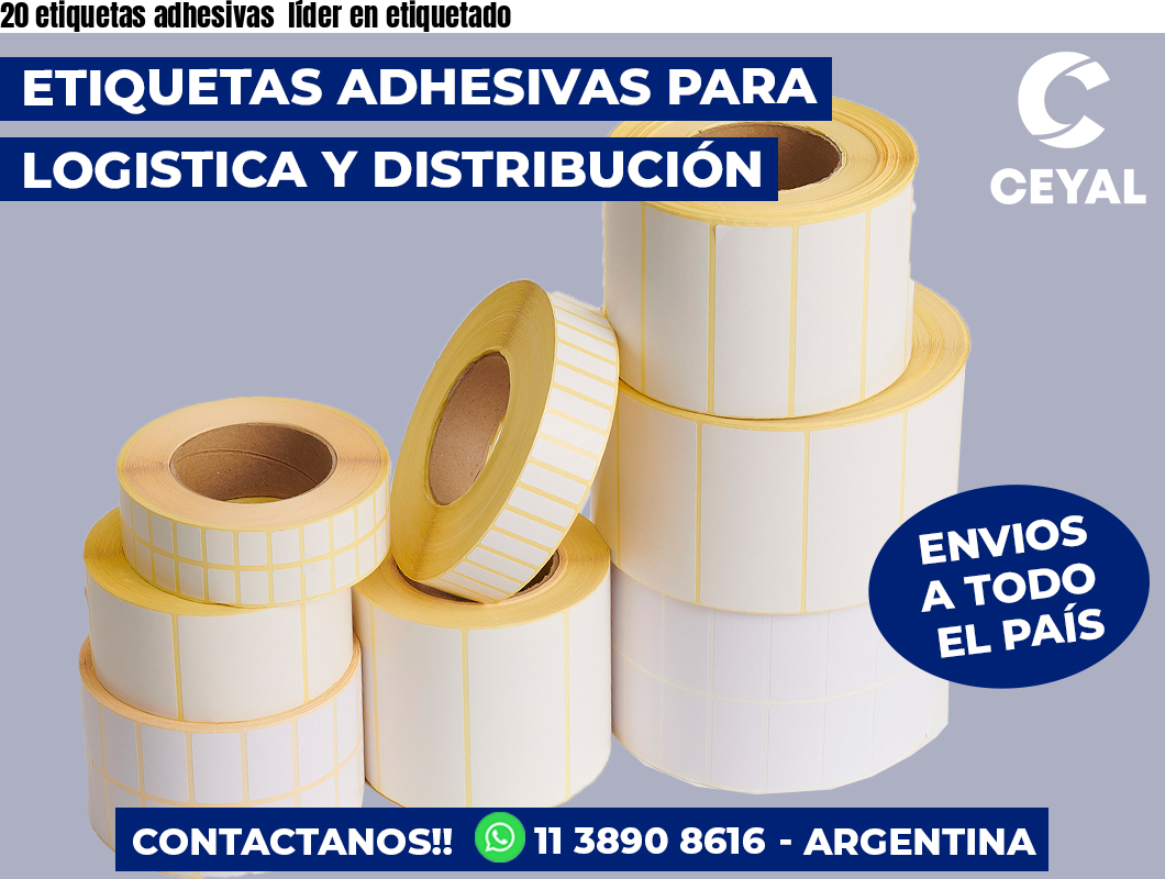 20 etiquetas adhesivas líder en etiquetado