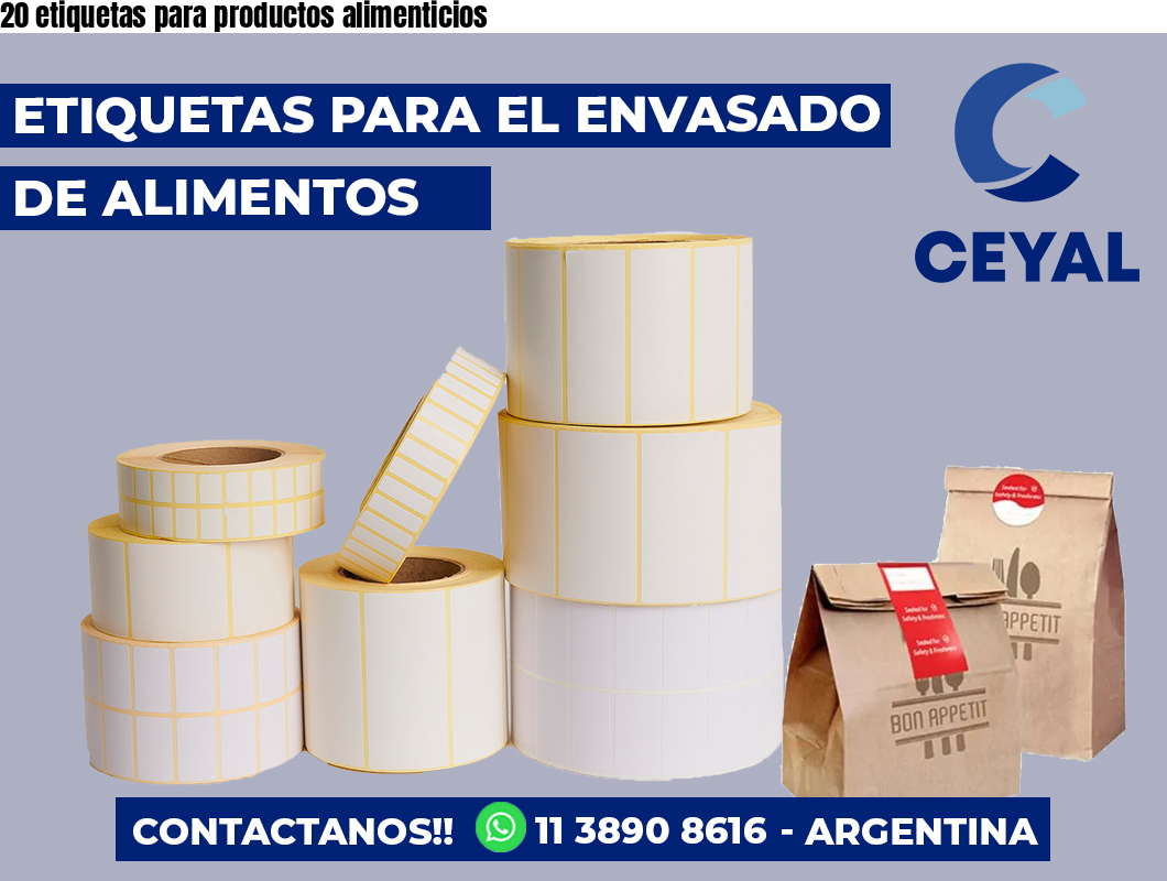 20 etiquetas para productos alimenticios