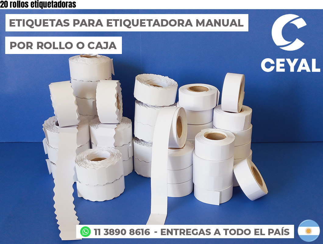20 rollos etiquetadoras