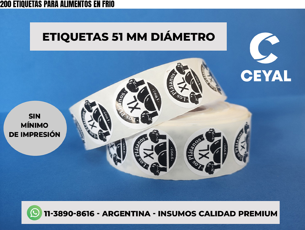 200 ETIQUETAS PARA ALIMENTOS EN FRIO