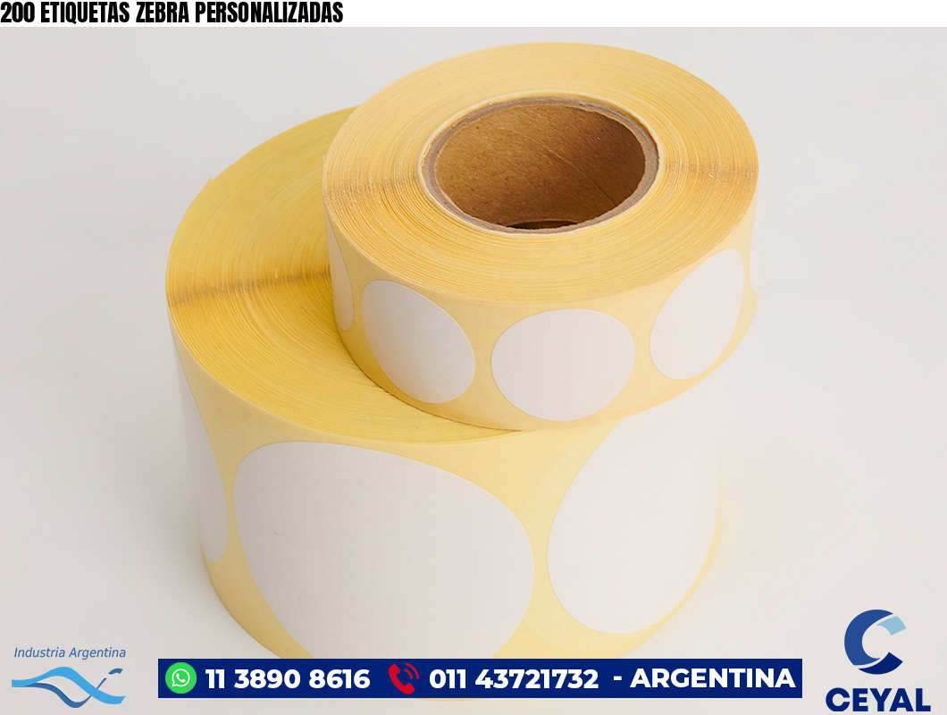 200 ETIQUETAS ZEBRA PERSONALIZADAS
