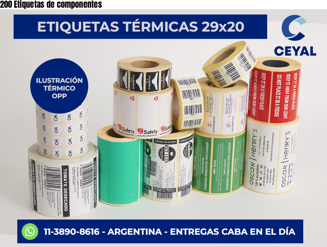 200 Etiquetas de componentes