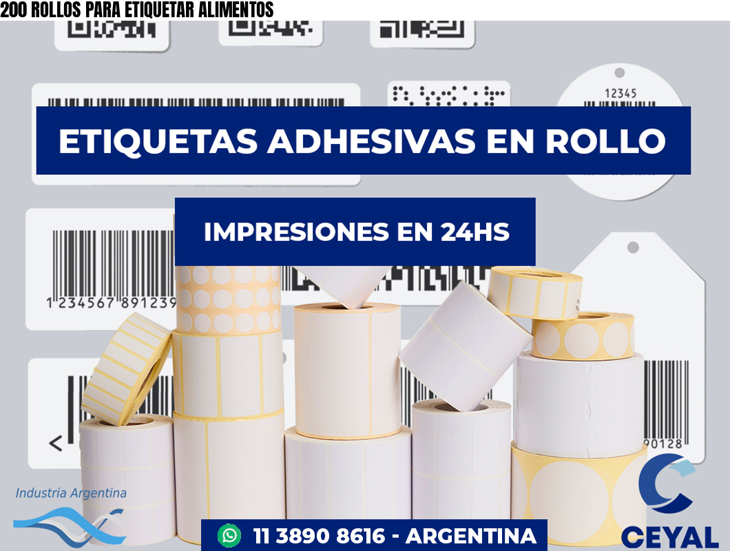 200 ROLLOS PARA ETIQUETAR ALIMENTOS