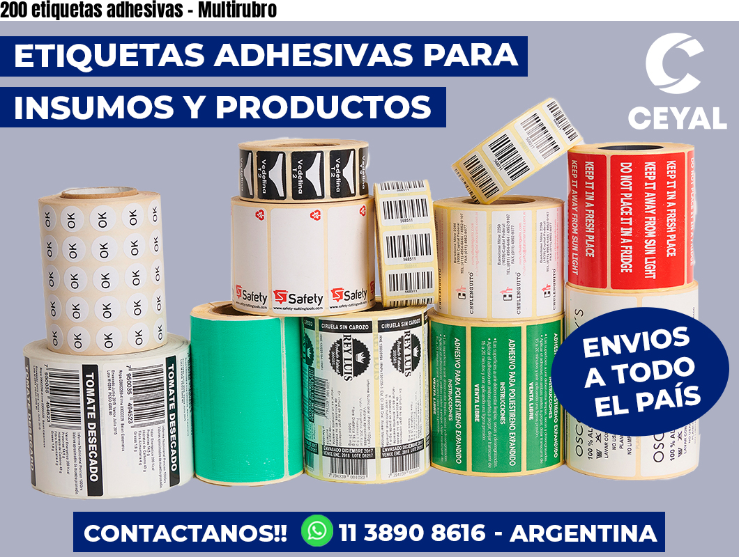 200 etiquetas adhesivas - Multirubro