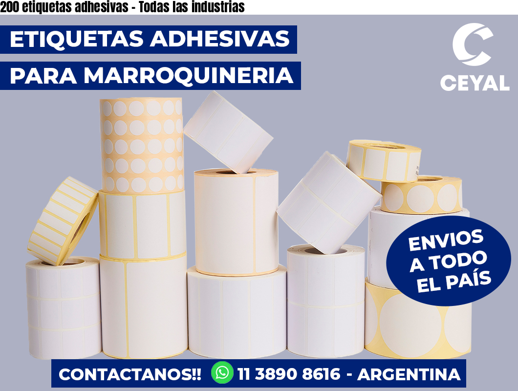 200 etiquetas adhesivas - Todas las industrias