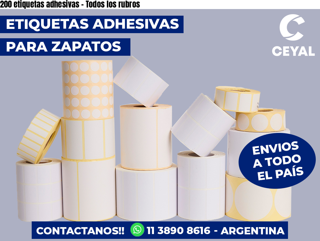 200 etiquetas adhesivas - Todos los rubros