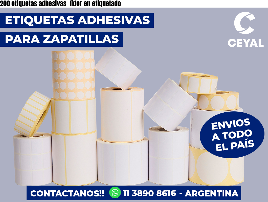 200 etiquetas adhesivas  líder en etiquetado