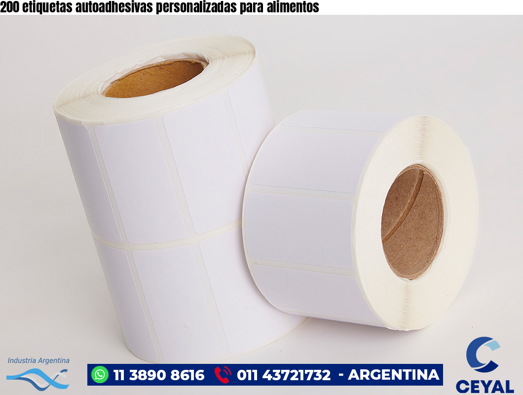 200 etiquetas autoadhesivas personalizadas para alimentos