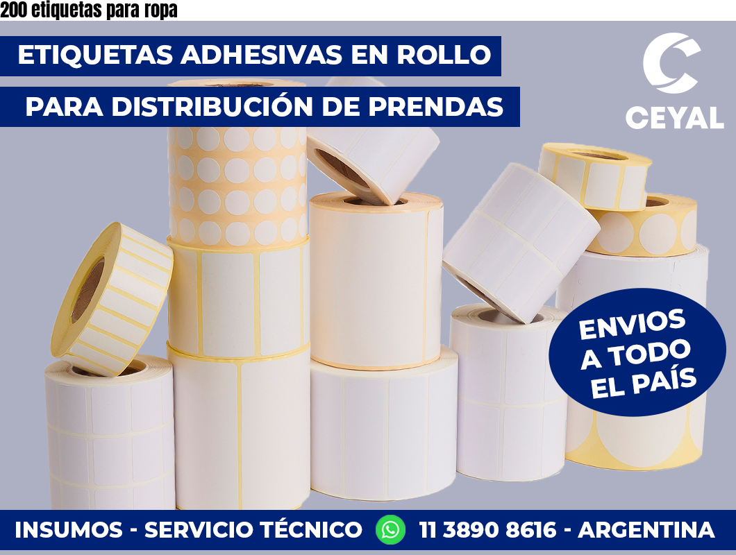 200 etiquetas para ropa