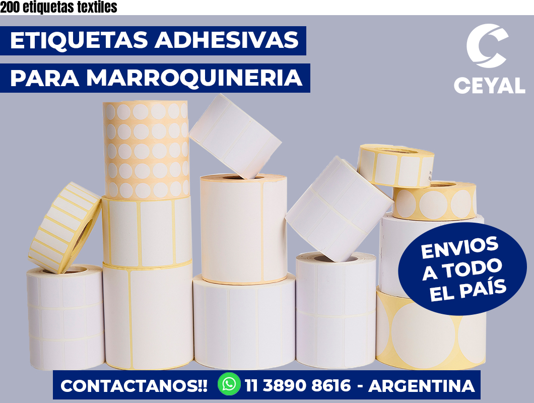 200 etiquetas textiles