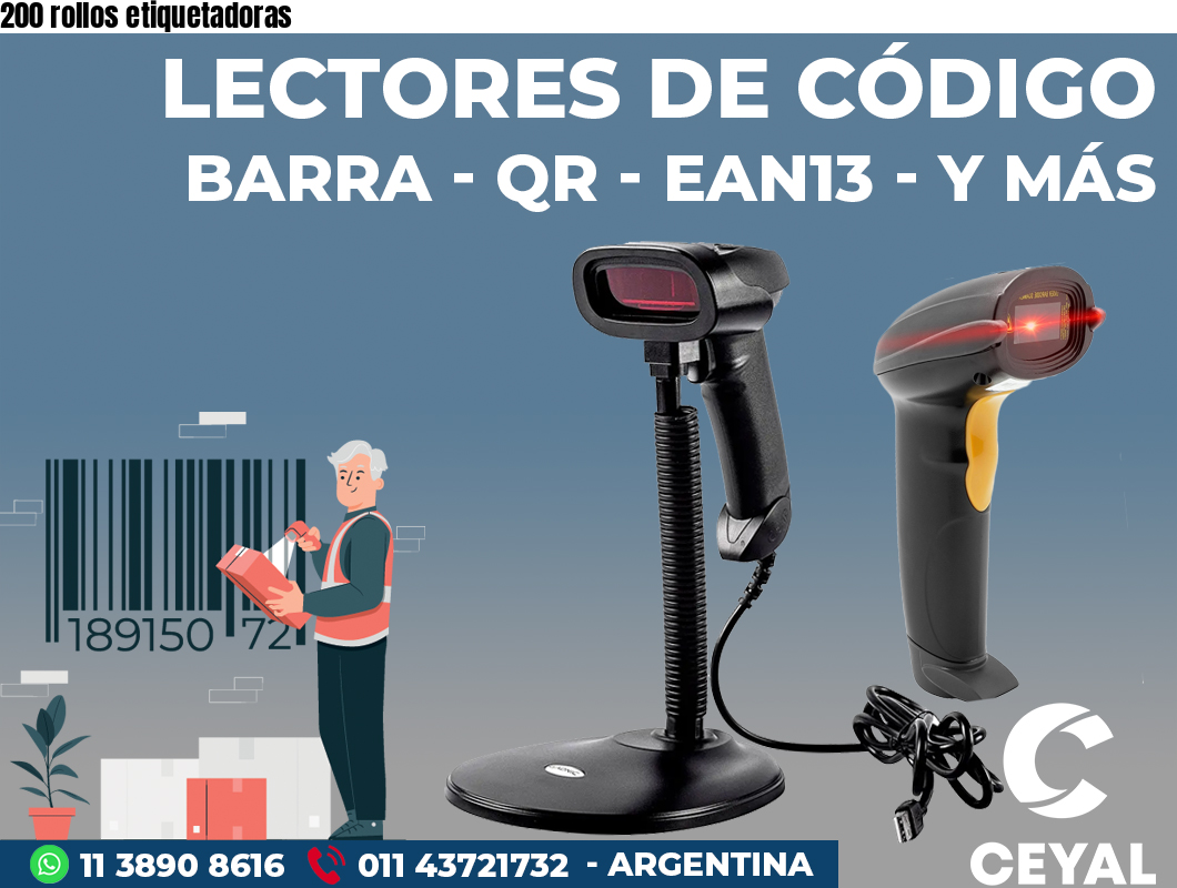 200 rollos etiquetadoras