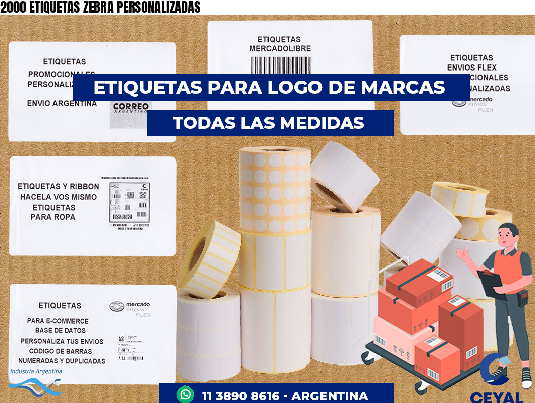 2000 ETIQUETAS ZEBRA PERSONALIZADAS