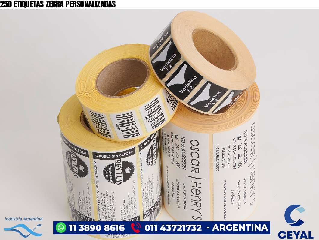 250 ETIQUETAS ZEBRA PERSONALIZADAS