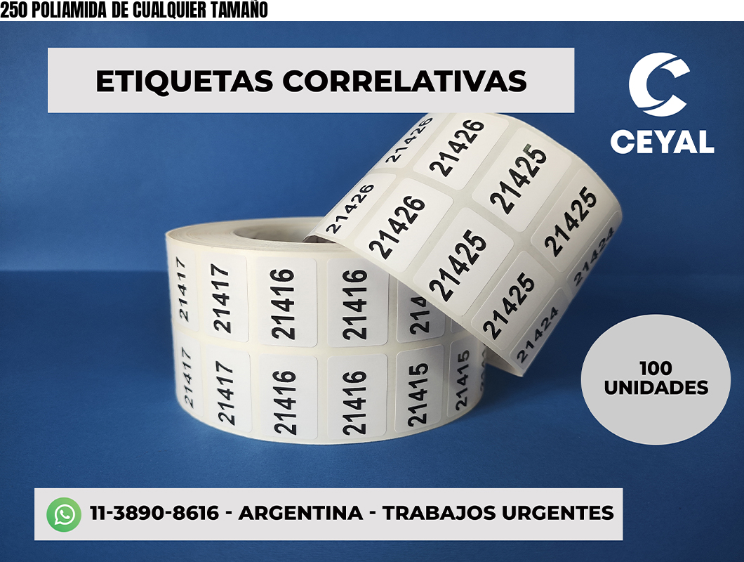 250 POLIAMIDA DE CUALQUIER TAMAÑO