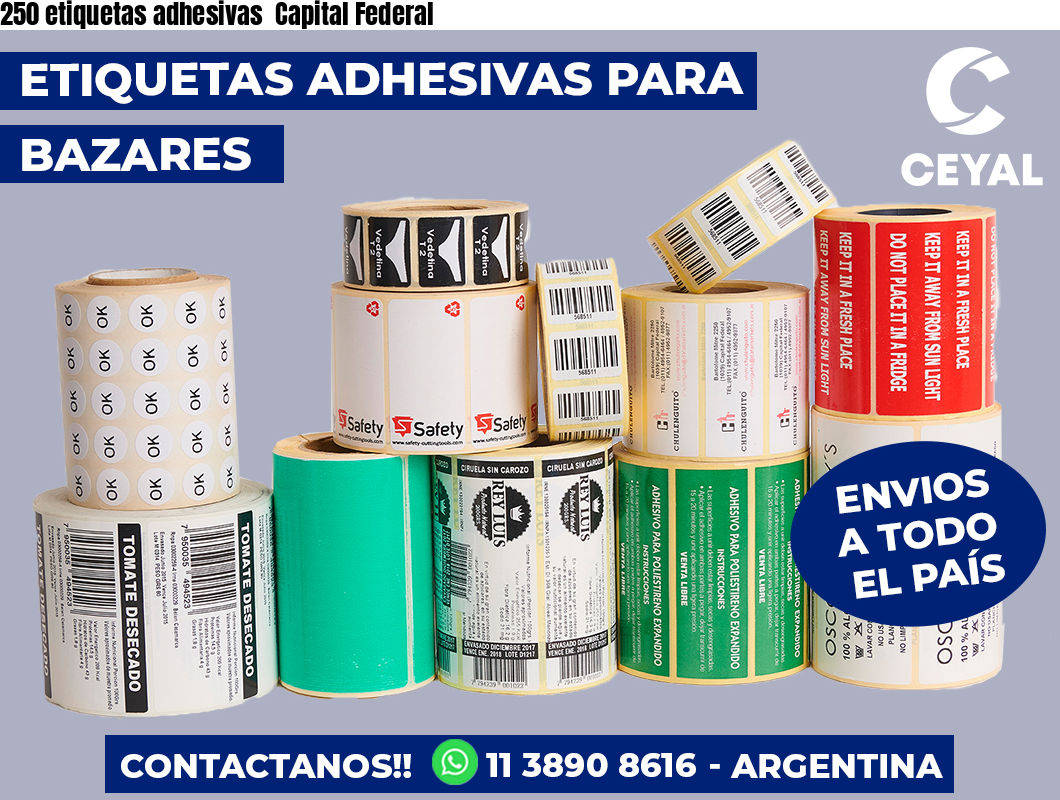 250 etiquetas adhesivas  Capital Federal