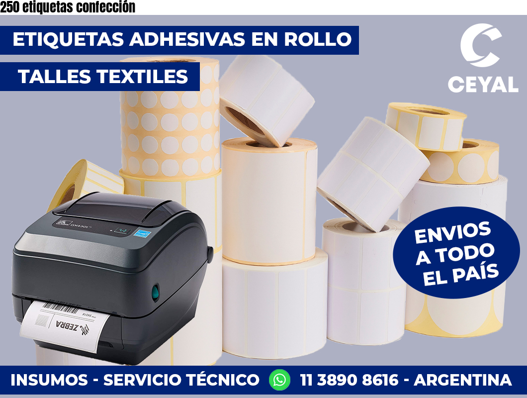 250 etiquetas confección