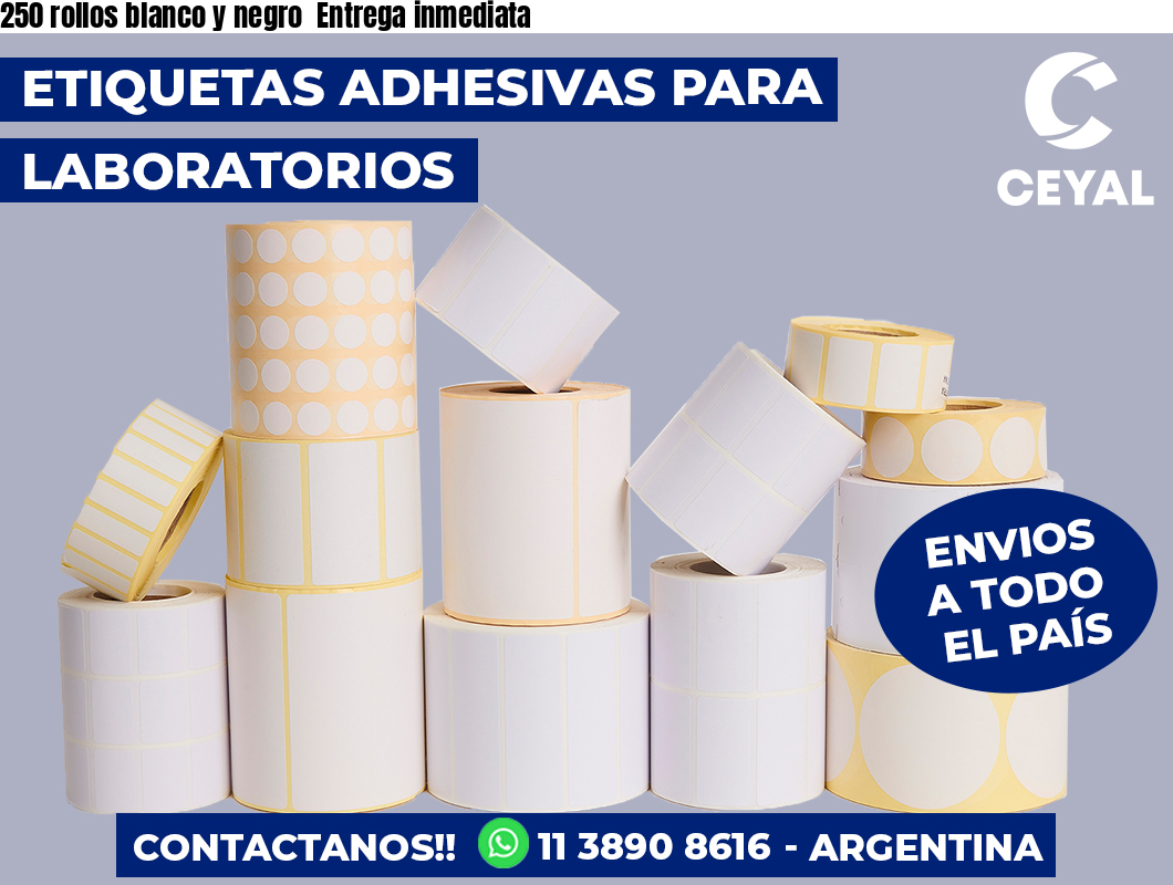 250 rollos blanco y negro  Entrega inmediata